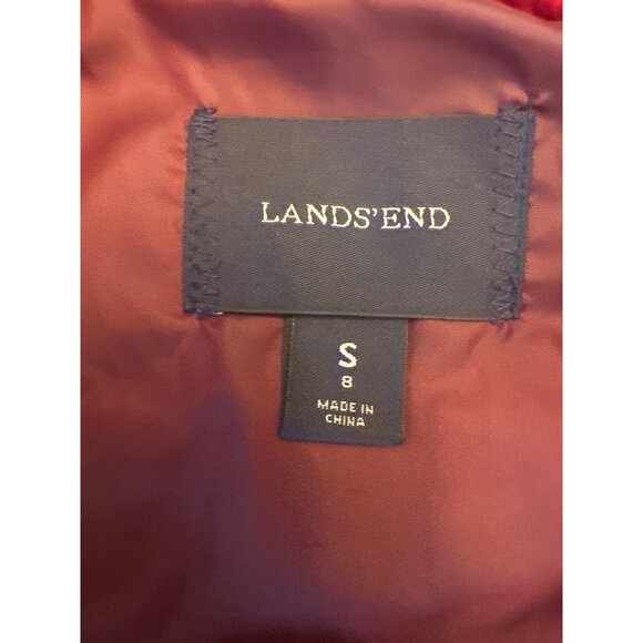 Lands End Red Puffer Vest Size S Womens Polyester Lightweight Quilted - Picture 3 of 5